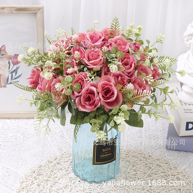 Rose Artificial Flowers Bouquet 7Heads Fake Flowers for Home Room Decor Garden Wedding Decoration Party Table DIY Vase Ornaments