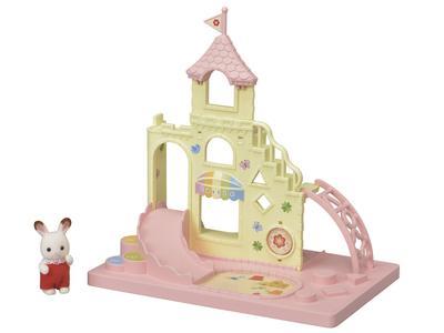 Conjunto Parque Infantil Pré-Escolar Sylvanian Families Parque Infantil Castelo ST Mark Idades 3 e Brinquedo Sylvanian Epoch [Conjunto Fofo] S-64 Certificado, Acima, Casa de Bonecas,