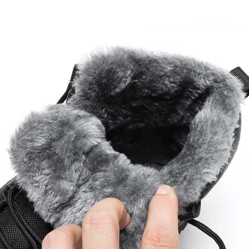 New Men Winter Snow Boots For Waterproof Leather Sneakers Super Warm Men's Outdoor Boots Male Hiking Boots Work Shoes Size 39-48