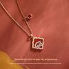Tichiya Women's Red Agate Four-Leaf Clover Necklace In S925 Sterling Silver with Ruyi Knot Clavicle Chain.