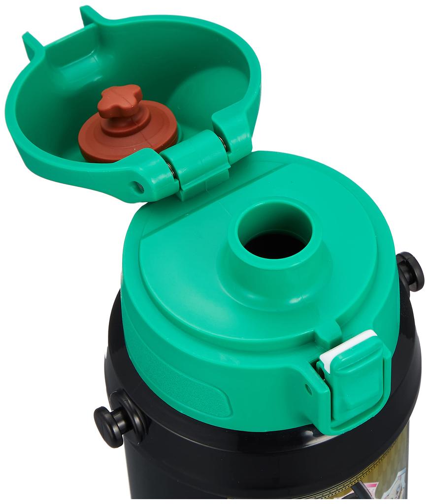 OSK Direct Stainless Steel Water Demon Kimetsu No 600ml Box Bottle, Slayer Yaiba, [Insulated/Gift Included] SBR-600D Green/Black