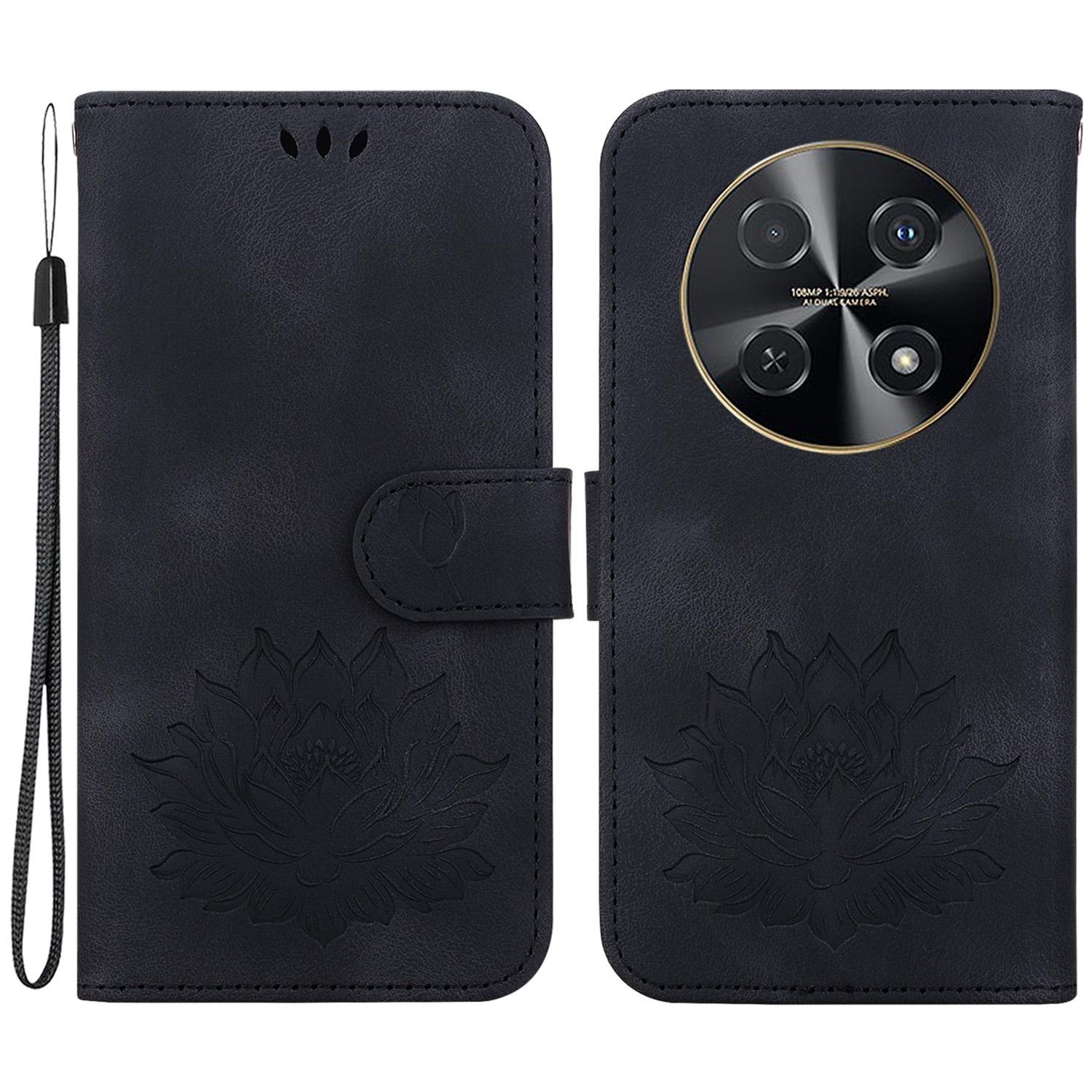 

For Huawei nova 12i 4G Wallet Phone Case Lotus Imprint Leather Stand Cover B