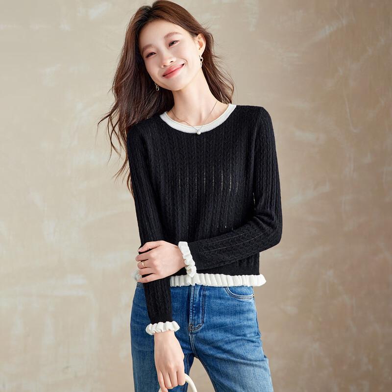 Srcr Women s Thin Wool Lace Knit Sweater M