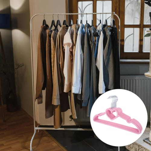 Ledmomo 20-Piece Pink Heart-Shaped Clothes Hangers, 40cm, Non-Slip, Slim, Shape-Retaining, for Laundry and Drying
