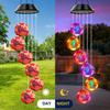 1pc Solar Blue/Pink Hydrangea Wind Chimes Solar Powered 6 LED RGB Colors Waterproof Outdoor Windchime Lamp For Home Garden Decor
