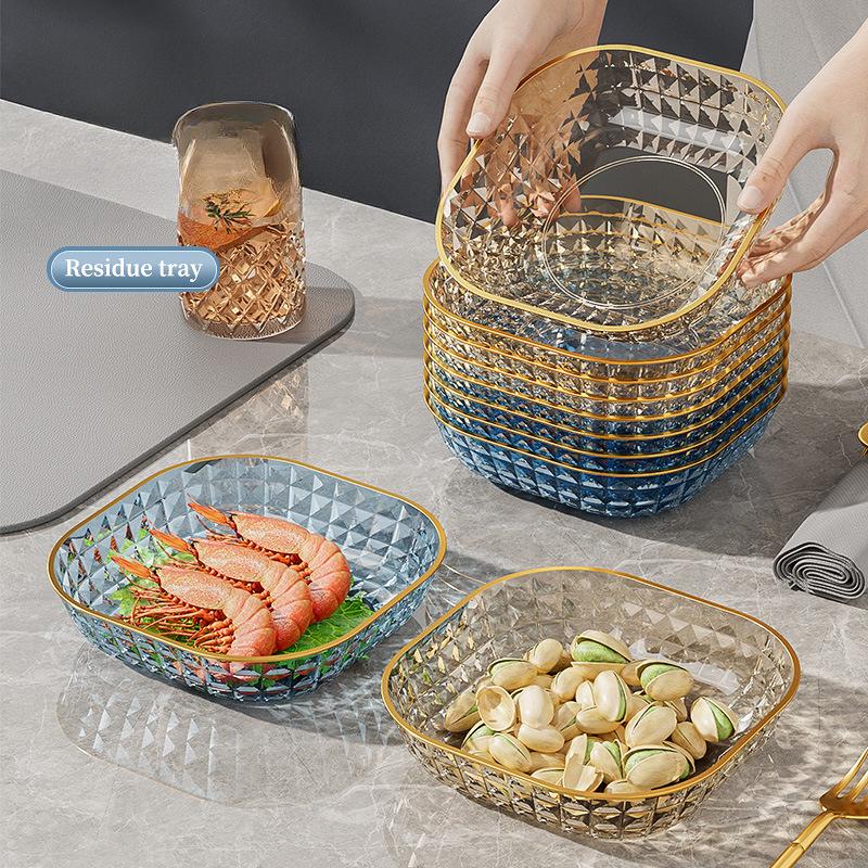 Simple Bone Spitting Plate Household Bone Spitting Plate Food Grade Dining Table Tabletop Garbage Residue Side Dish Fruit Plate