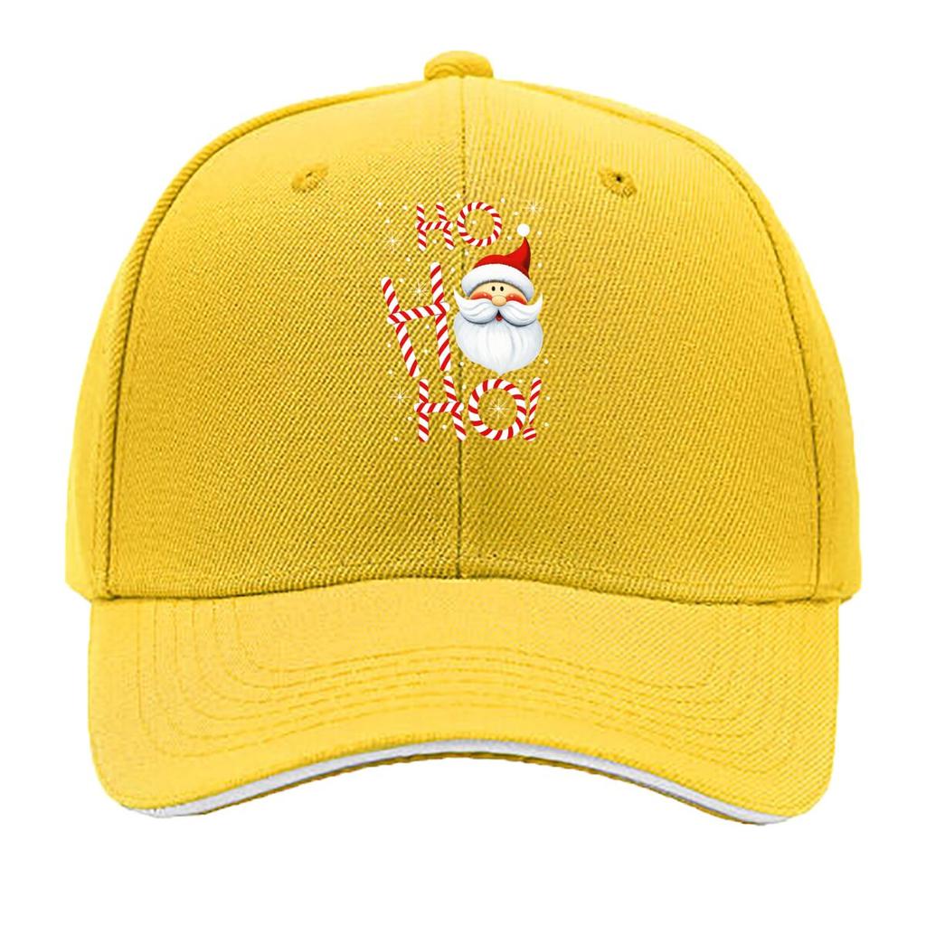 Ho Ho Ho Santa Claus Christmas Candy Cane Sandwich Baseball Cap Sun Cap Outdoor Workouts Hat