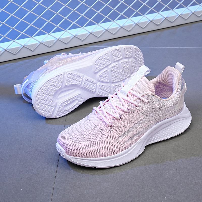 Spring and summer fashion sports casual shoes women running fitness light soft non-slip shoes dancing flat mesh shoes