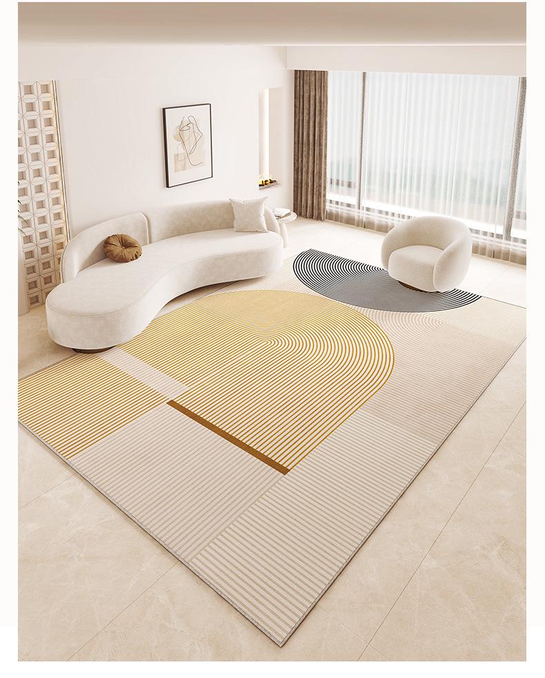 Cream-Style Luxury Carpet for Living Room: Elegant, Durable, and Easy-to-Clean Floor Mat.