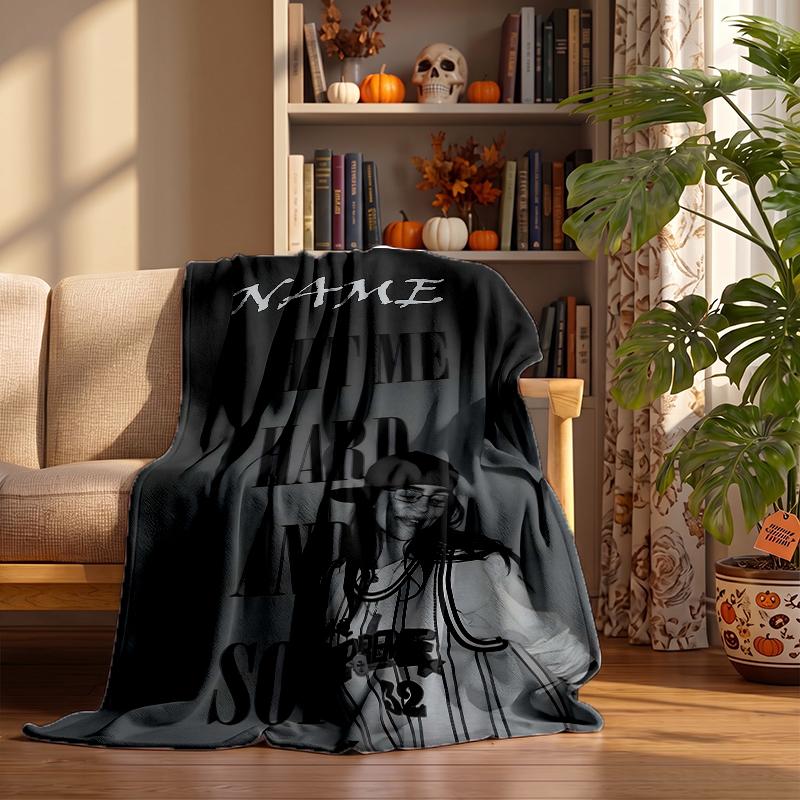 Billie eilish Custom Flannel Blankets Soft Warm Cozy Throws for Home Decor Holiday Gifts