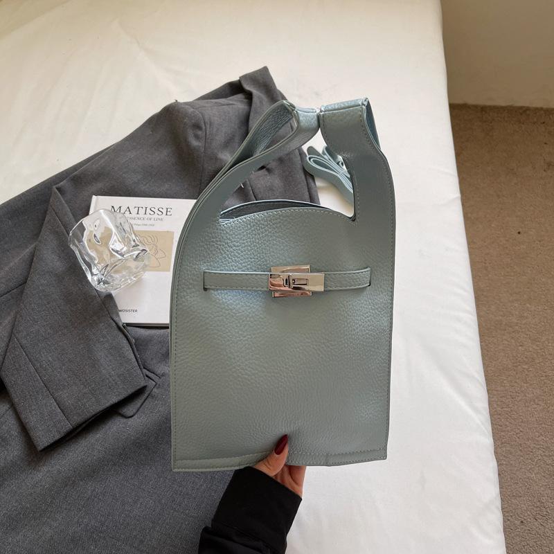 Wucifang Bags Handtas Nieuw Exquise en Modieus Schoudervesttas Effen Kleur Messenger Bag blauw