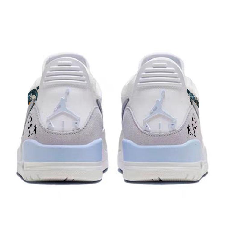 Jordan Legacy 312 Abrasion Resistant Slip Resistant Low top Vintage Basketball Shoes Men's Gray White HQ1190-101(Team181-)