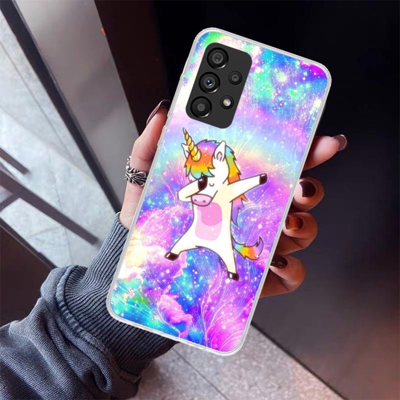 Pink Unicorn Rainbow Phone Case For Samsung Galaxy A17 A16 A15 A14 A13 A57 A56 A55 A54 A53 A37 A36 A35 A34 A33 A26 A25 A24 A23 G