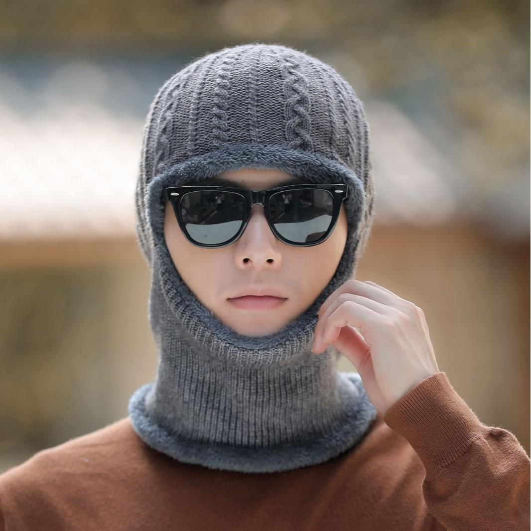 

Men s Knitted Hat Winter Outdoor Veneer Letters Cold-proof Wool Hat Plus Velvet Warm Cold Hat Thick Hat average size