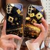 Mysterious Golden Poker For Samsung Galaxy S20 FE S21 S22 S23 Plus S24 Ultra 25Ultra S21+ S9+ S22Plus Golden Glass Phone Case