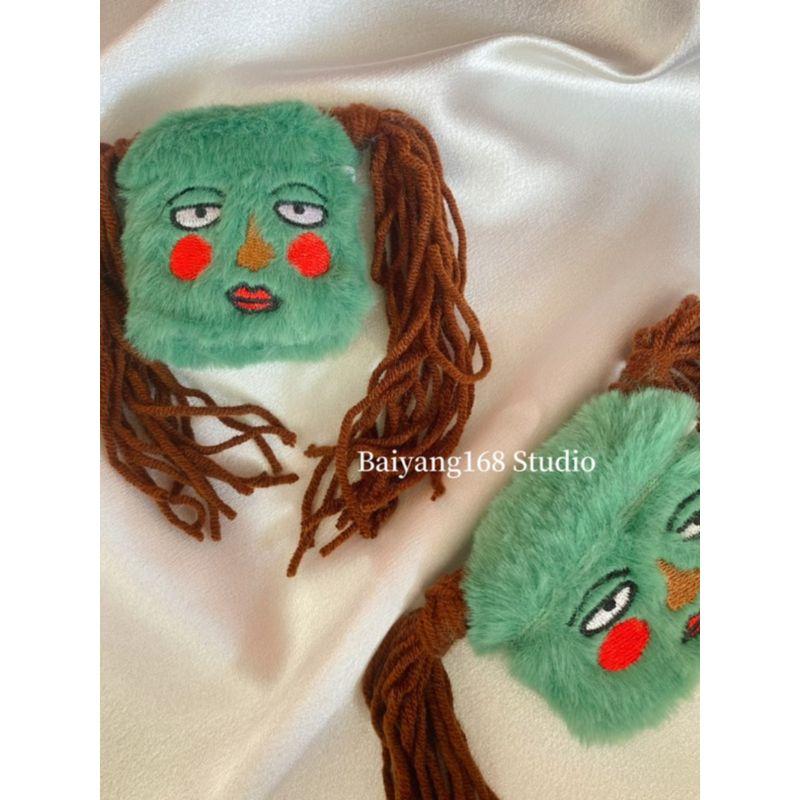 

Protective Cover Airpodspro2 Generation Wireless Bluetooth Earbuds Case AirPods Second Generation IPod Earphone Sleeves Airpods3 Protective Case Apple AirPods 4 Green Stuffed Braids Girl