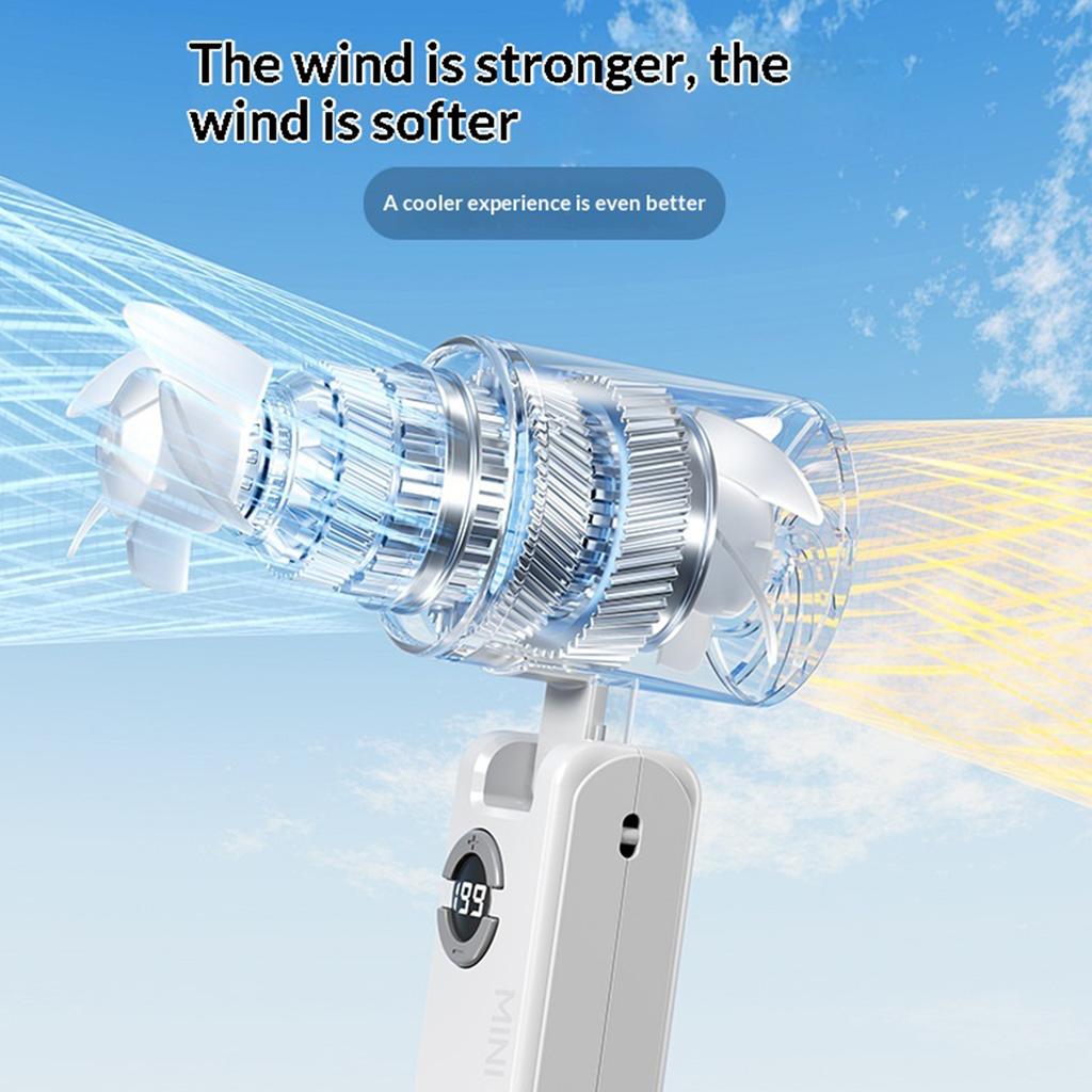High-Speed Handheld Fan Type-C Charging Rechargeable Hanging Turbo Fans Adjustable Powerful Air Blower for Home Office Desktop
