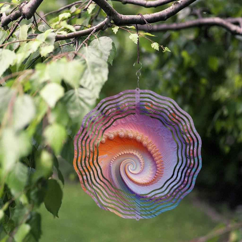 1pc 10-inch Metal Wind Spinner with 360° Hook, Artistic Rotating Wind Chime, Versatile Garden Hanging Decor for All Seasons, Ideal Gift for Friends