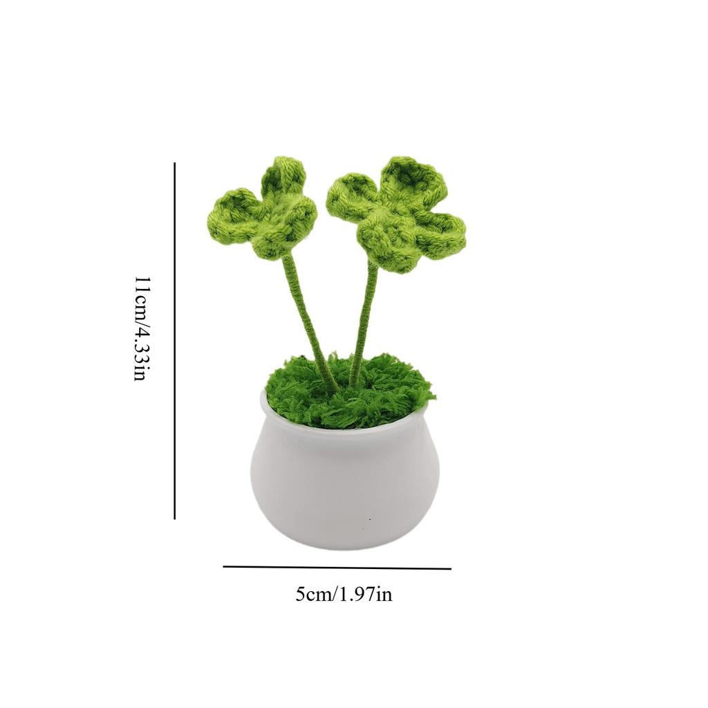 Clover and four-leaf clover potted plants, artificial plant potted plants, home and office desk decoration, display gifts