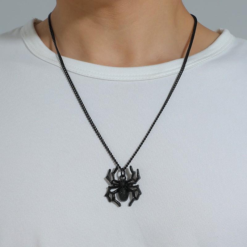 Roztomilý přívěsek na náhrdelník z legované oceli s pavoukem - DIY šperkový doplněk s jedinečným, kreativním designem