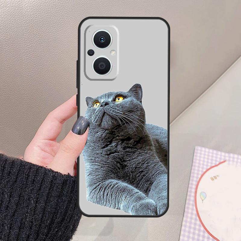British Shorthair Cat Funda For OPPO Reno 12 14 13 11 10 Pro 11F 12F 13F 14F 7 8 Lite OPPO Find X6 X5 X8 X9 Pro Case