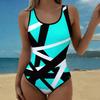 Costume da Bagno Intero Sexy Estivo con Stampa a Griglia Marmo, Vestibilità Slim, Schiena Profonda a U, Costume da Bagno alla Moda Attira l'Attenzione per Spiaggia, Piscina, Vacanza