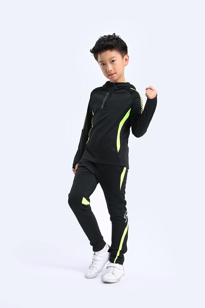 Children'S Football Jersey Set, Long-Sleeved Autumn And Winter Models, Velvet And Thickened Children'S Clothing, Football Training Jersey, Competition