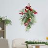 Christmas Teardrop Swag Artificial Garland for Xmas Fireplace Indoor Outdoor Artificial Pine Needle Wreath Cemetery Decorating