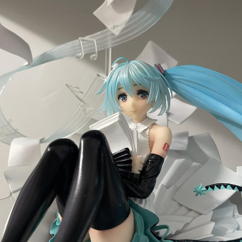 38cm Hatsune Miku Action Figure Blue Twintails Anime Peripheral Model PVC Manga GK Statue Collection Birthday Gift for Children