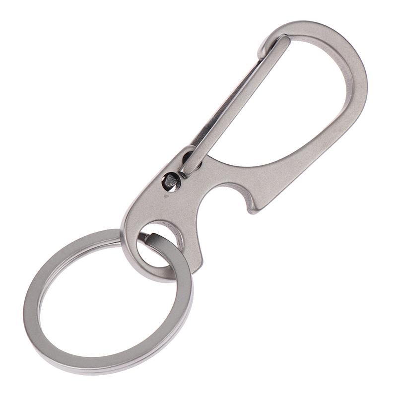 1Pc Titanium Alloy Carabiner Multi-Function Keychain Outdoorwaist Hanging Chain Ring Buckle Beer Bottle Opener Edc Tool
