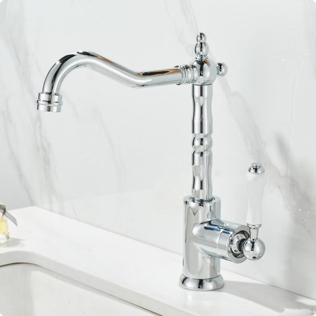 Faucet with Swivel Spout Retro OldWorld Single Lever Mixer for Kitchen, Laundry Room