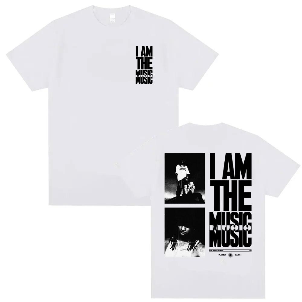 Playboi Carti I AM MUSIC Album Cover T Shirt Mens Clothing Harajuku Hip Hop Street Summer Male 100 Cotton Oversized Tshirts