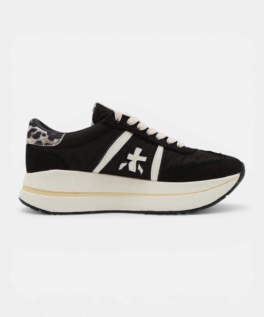 Premiata [26Ss][Bethcoin] Black Logo Patch Leather Women'S Sneakers