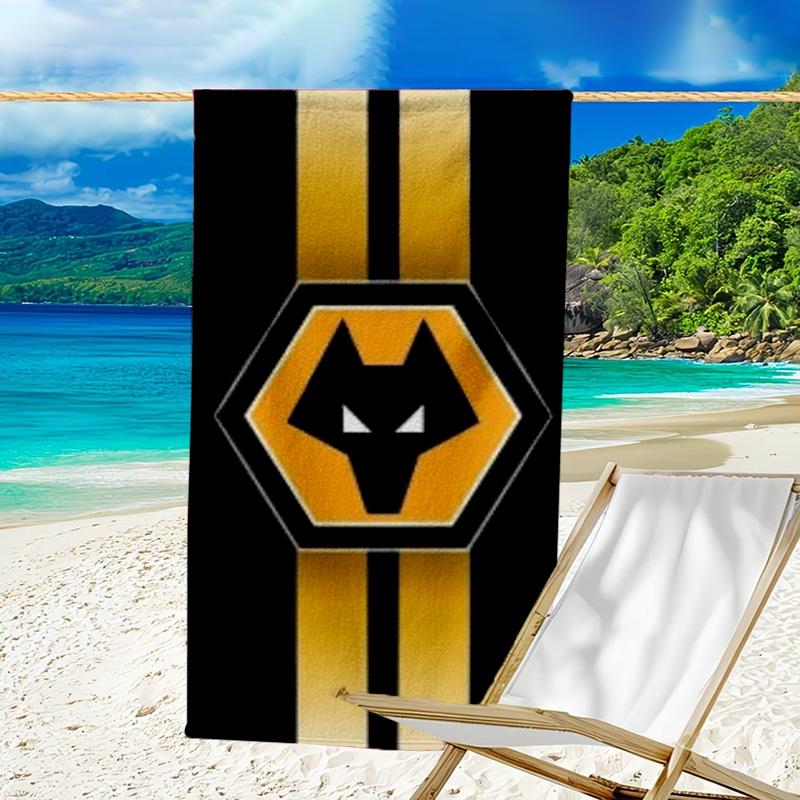 Strandtuch mit Aufdruck des Wolfs-Teamemblems, superweiche Mikrofaser, perfektes Geschenk zum Geburtstag, für Pool, Strand, Reisen, für Familie und Freunde