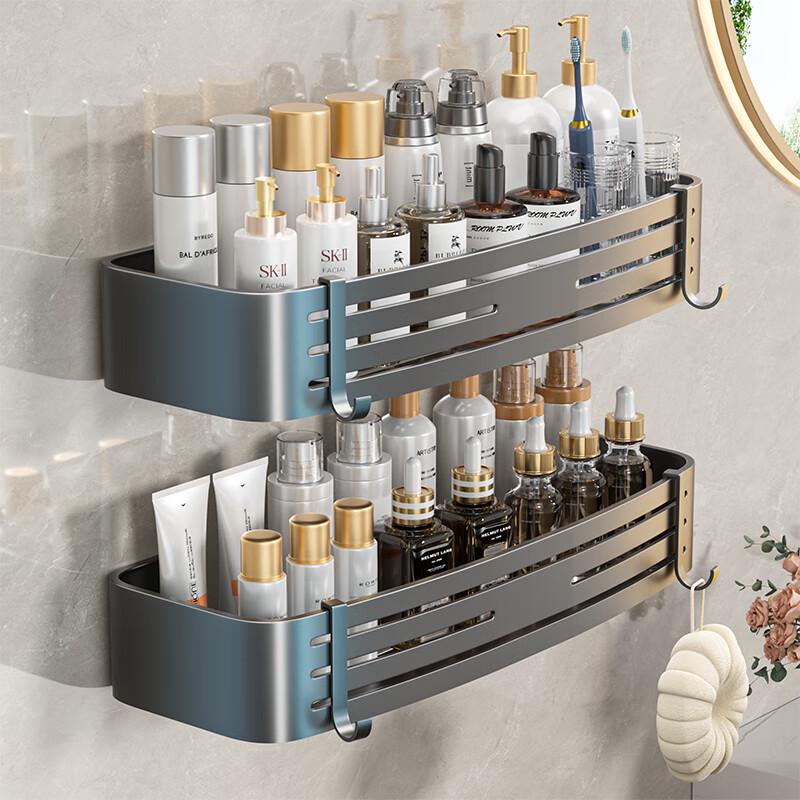Space Aluminum No-Drill Wall-Mounted Bathroom Shelf