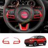 For Jeep Compass 17-2021 Glossy Red Steering Wheel Control Button Cover Trim