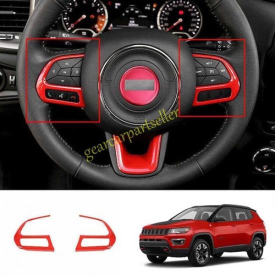 Для Jeep Compass 17-2021 Глянцевая Красная Накладка на Кнопки Управления Рулевым Колесом