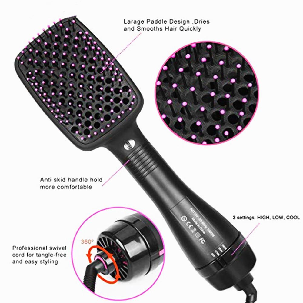 3-in-1 Haartrockner Bürste Trockner und Glättbürste One Step Heißluftbürste Damen Haarbürste Professioneller Haarstraightener