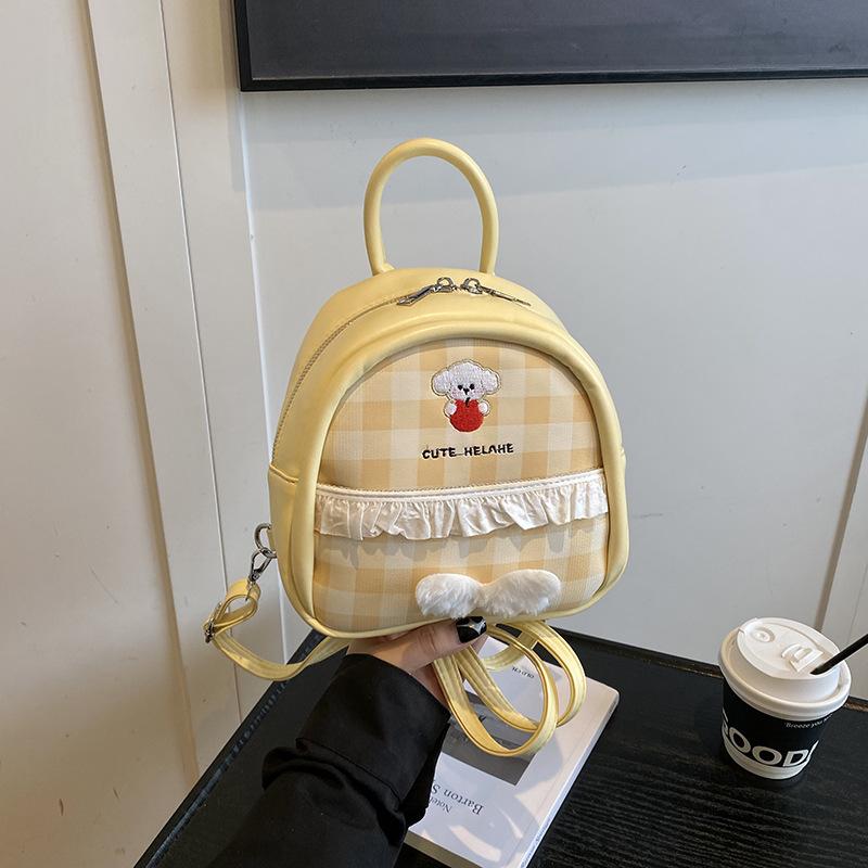 

New fashionable versatile small backpack women s high-end sense niche casual simple portable satchel жовтий
