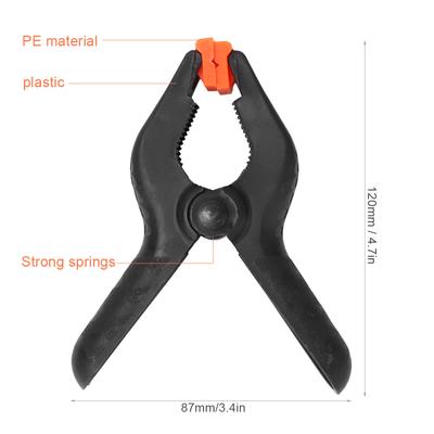6pcs 4inch A Type Black Multifunctional Plastic Spring Clamp Clip   Woodworking Tool