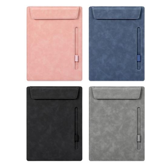 Faux Leather Hardboard with Magnetic Page Clip A4 Letter Size File Clipboard with Pen Holder Document Organizer Writing Pad
