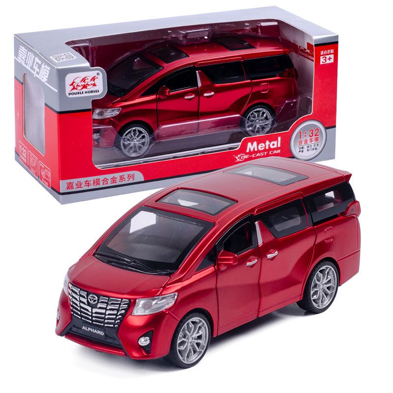 1:Model auta ze slitiny Toyota Alphard v měřítku 32, světelné a zvukové efekty tlakově lité autíčka pro chlapce Dárek k narozeninám Dětské hračky Kolekce aut