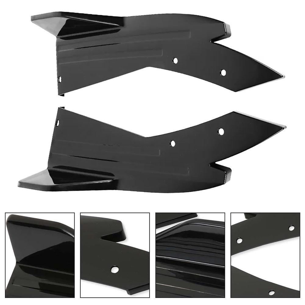 Pair Universal Car Rear Bumper Spoiler Lip Carbon Fiber Wing Trim Protection Anti-crash Diffuser Side Skirt Wrap Angle Splitter