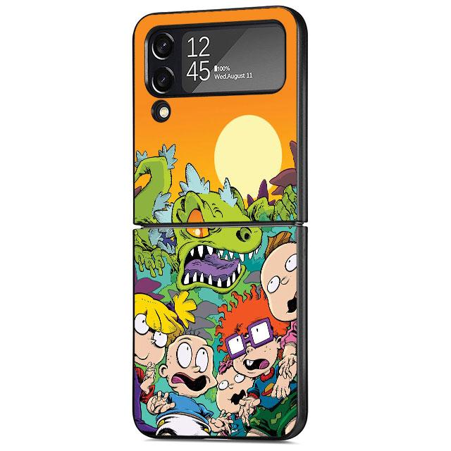 Case for Samsung Galaxy Z Flip 4 ZFlip3 Z Flip 3 5G ZFlip Flip3 Hard PC Cartoon Cute Children R-Rugrat Shell Hard PC Cover