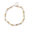 PuRui Trendy Gold Color Plastic Beads Creative Necklace for Women Retro Imitation Zircon Banquet Aesthetic Zircon Accessories