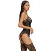 Open Crotch Sheer Bodysuit Fishnet Stockings Sexy Lingerie Suit Transparent Lace Pajamas Mesh Clothing Thigh High See Through