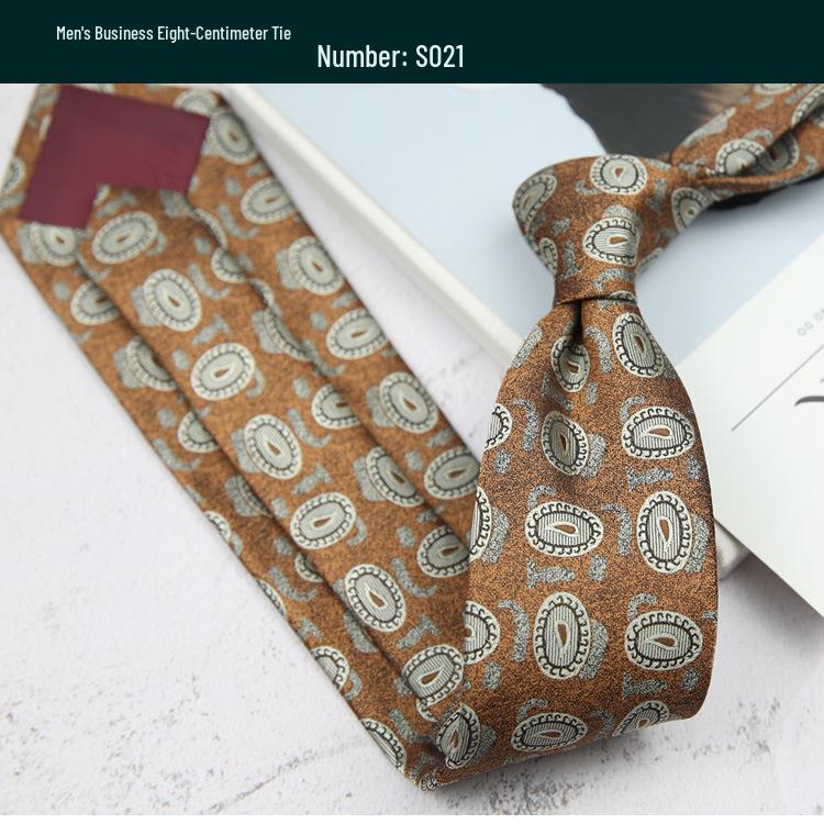 Retro Polka Dot and Stripe Men's Tie - 8cm Business Casual Korean Style Fashion Accessory