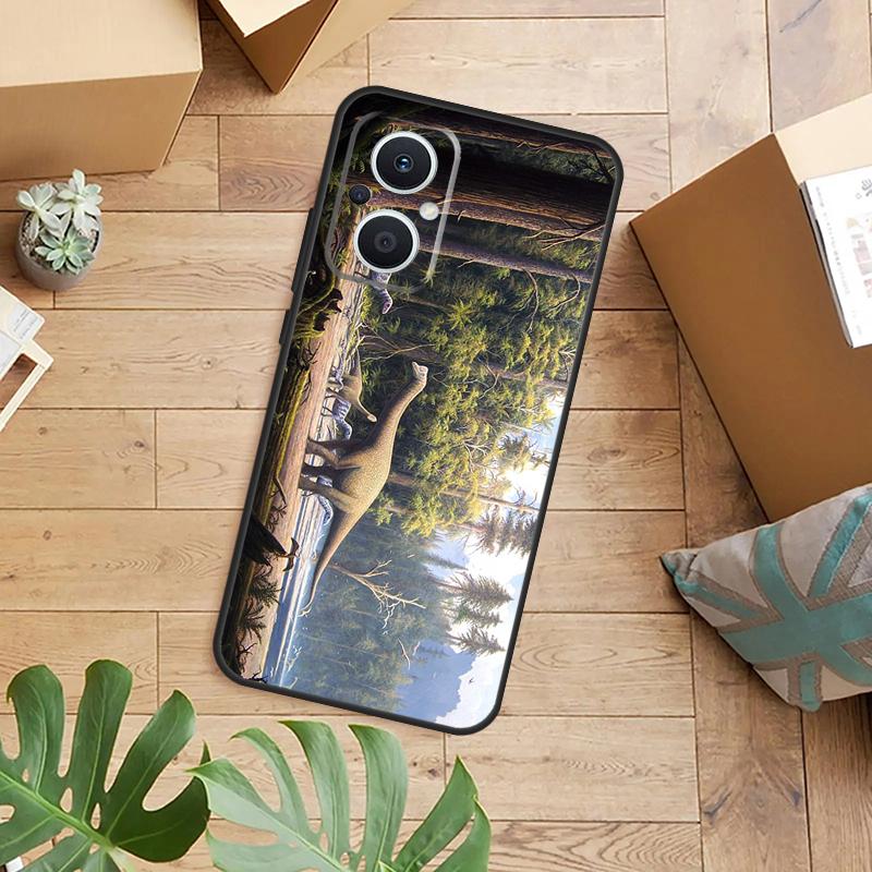 Dinosaur Case For OPPO Reno 14F 13F 12F 10 11 12 13 14 Pro 8T 7 8 Lite OPPO Find X8 X6 X5 X9 Pro Cover