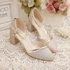 Summer new bag head sandals women's pointed square root thick heel women's shoes one-button fashion sandals