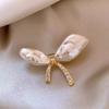 Gold Tone Butterfly Brooch Rhinestone Women Pearl Butterfly Brooch Versatile Lapel Pin  Dresses